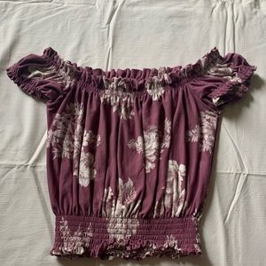 Floral off-shoulder crop top